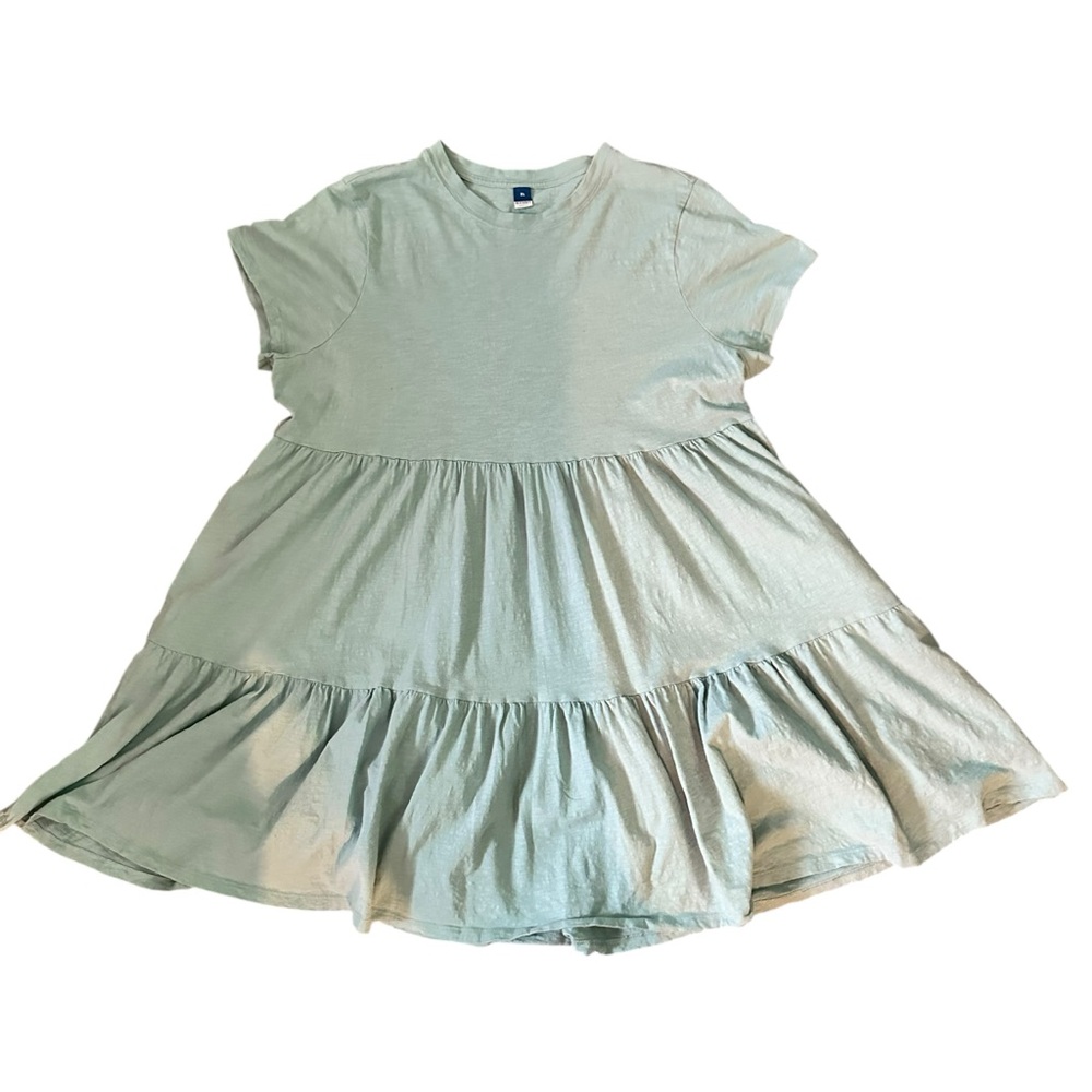 Light Blue/Green Old Navy 3 Tier Babydoll Dress XL